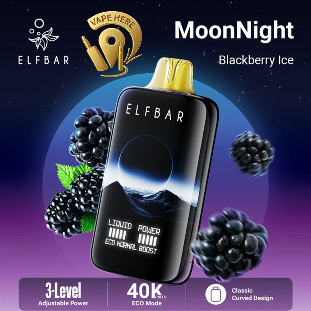 ELF BAR MOONNIGHT 40K PUFFS - DISPOSABLE VAPE Blackberry Ice UAE Dubai 