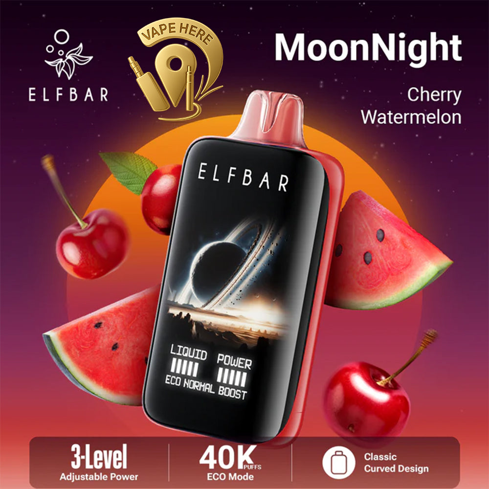 ELF BAR MOONNIGHT 40K PUFFS - DISPOSABLE VAPE Cherry Watermelon UAE Ajman