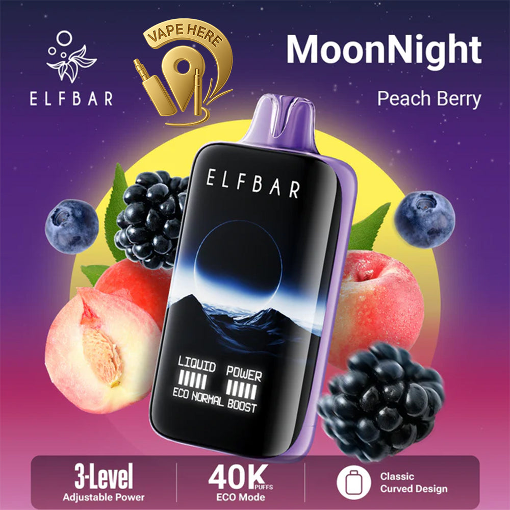 ELF BAR MOONNIGHT 40K PUFFS - DISPOSABLE VAPE Peach Berry UAE Al Sharjah 