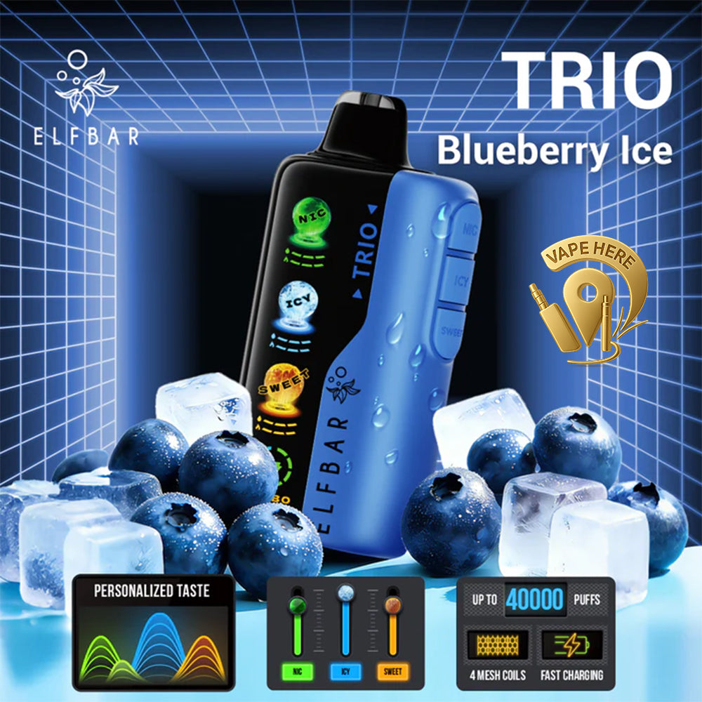 ELF BAR Trio 40K Puffs Disposable Vape Blueberry Ice UAE Ajman 