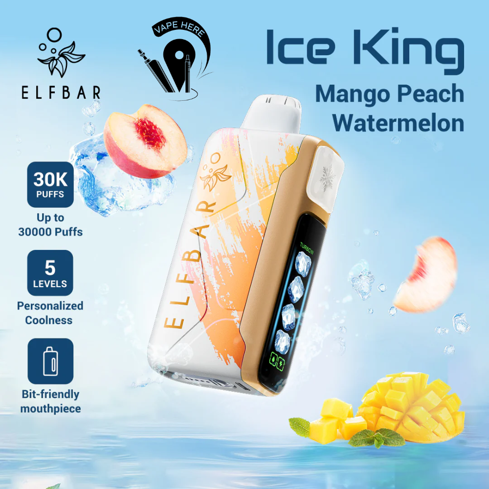 ELFBAR Ice King 30K Disposable Vape Peach Mango Watermelon UAE Ajman
