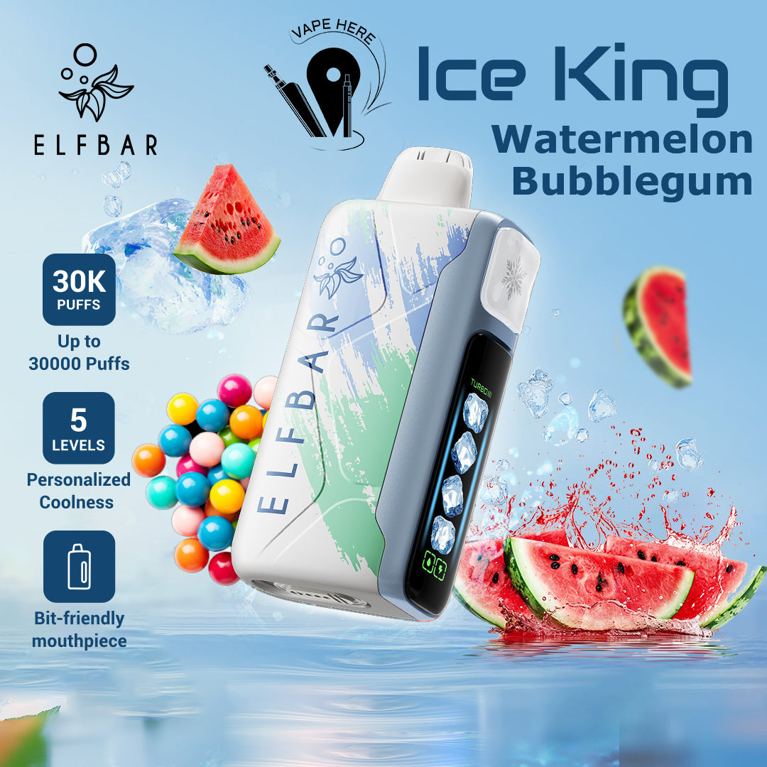 ELFBAR Ice King 30K Disposable Vape Watermelon Bubblegum UAE Abu Dhabi 