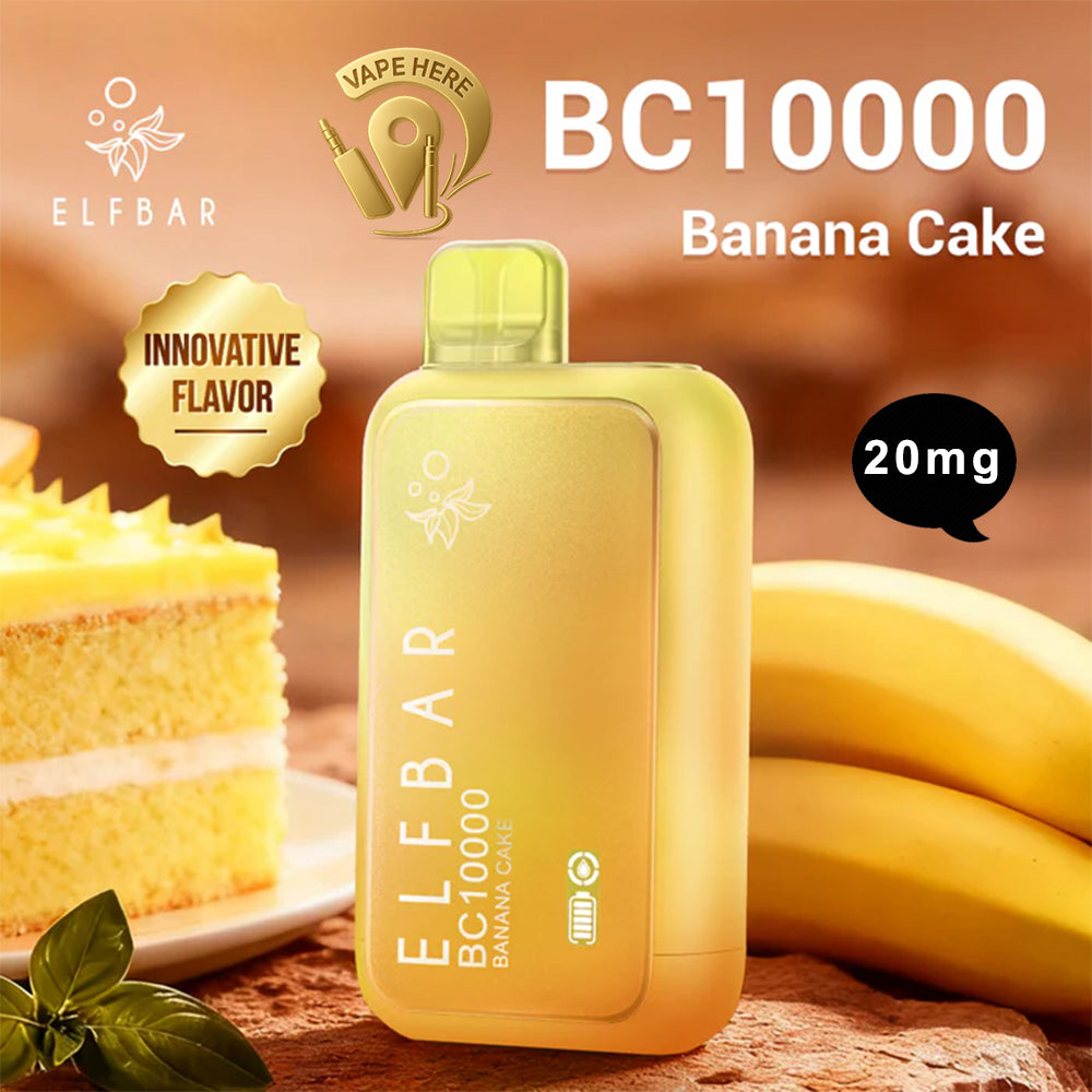 ELF BAR BC10000 PUFFS DISPOSABLE VAPE 20 & 50MG Banana Cake 20mg UAE Al Ain 