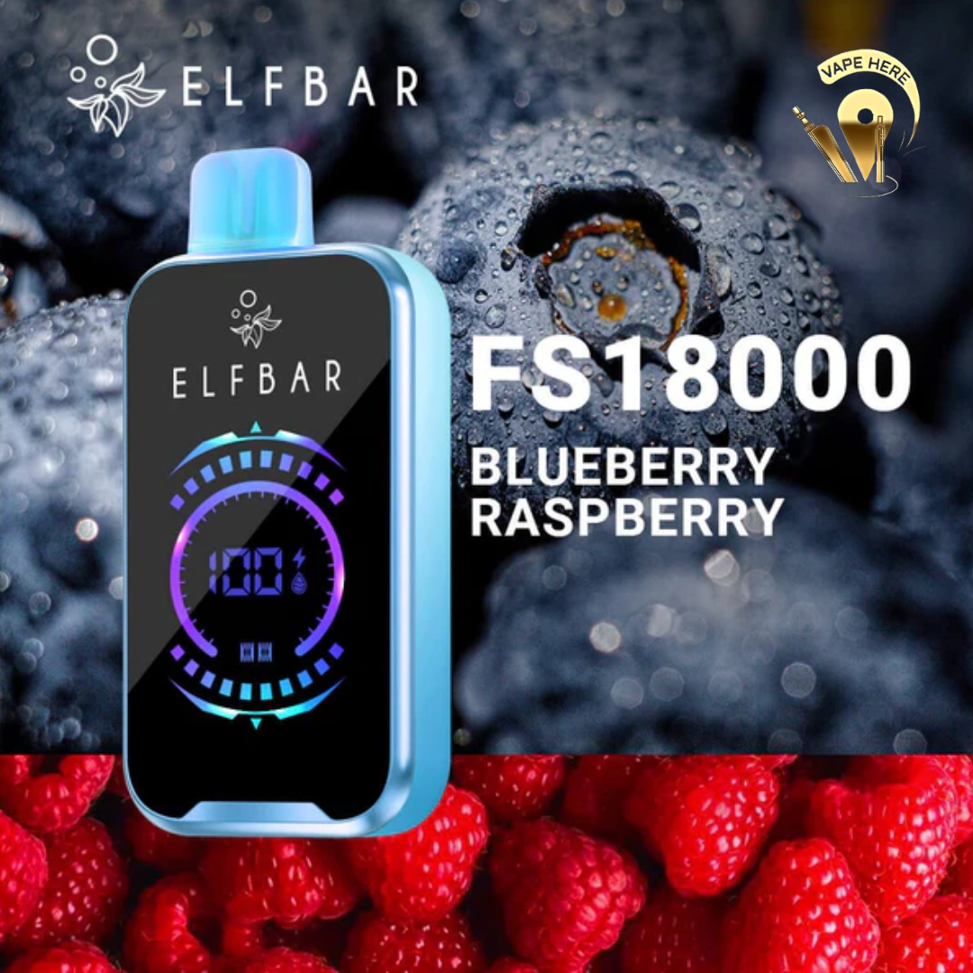 ELF BAR FS18000 PUFFS DISPOSABLE VAPE Blueberry Raspberry  UAE Al Ain