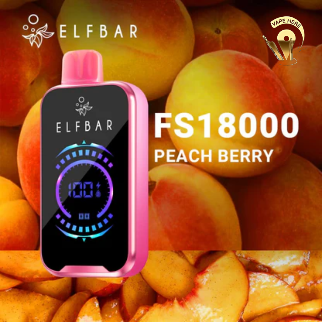 ELF BAR FS18000 PUFFS DISPOSABLE VAPE Peach Berry  UAE Dubai 