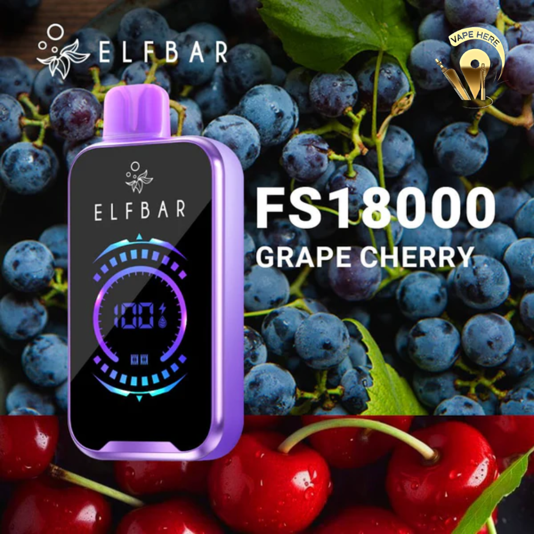 ELF BAR FS18000 PUFFS DISPOSABLE VAPE Grape Cherry UAE Ajman