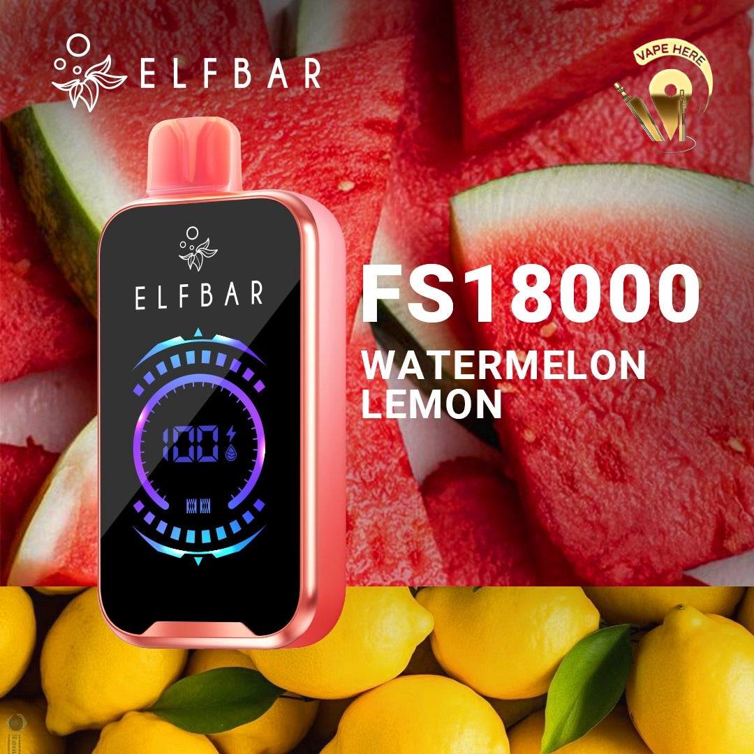 ELF BAR FS18000 PUFFS DISPOSABLE VAPE Watermelon Lemon UAE Al Ain