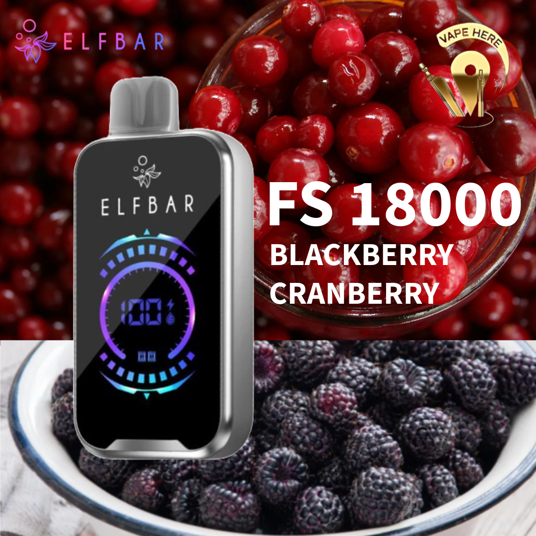 ELF BAR FS18000 PUFFS DISPOSABLE VAPE Blackberry Cranberry UAE Abu Dhabi & Dubai