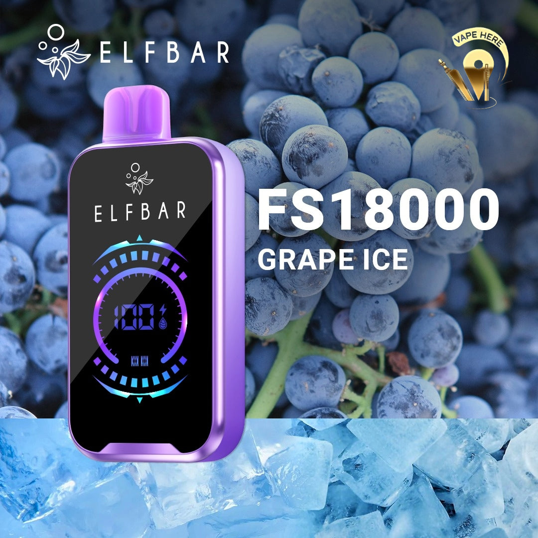 ELF BAR FS18000 PUFFS DISPOSABLE VAPE Grape Ice UAE Ras Al Khaimah