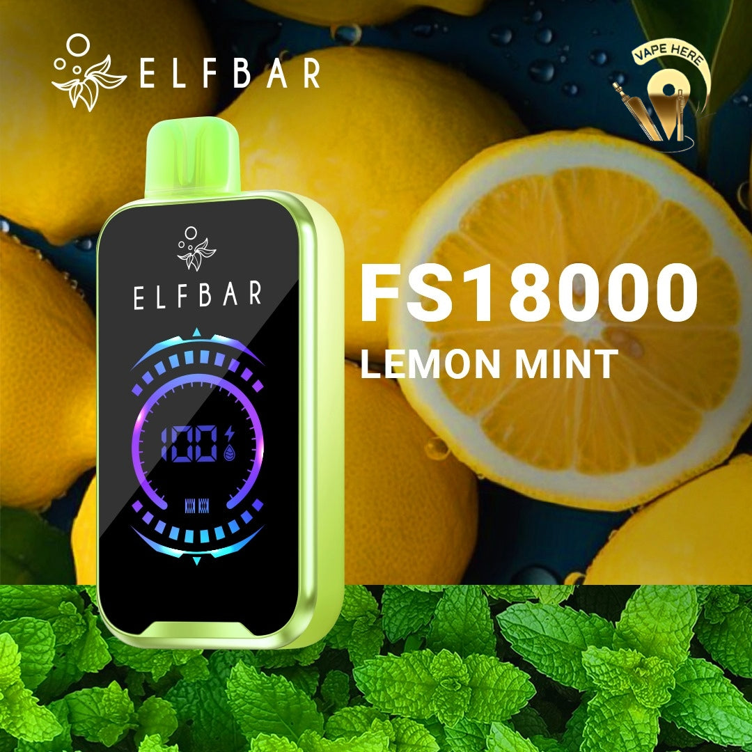 ELF BAR FS18000 PUFFS DISPOSABLE VAPE Lemon Mint UAE Fujairah