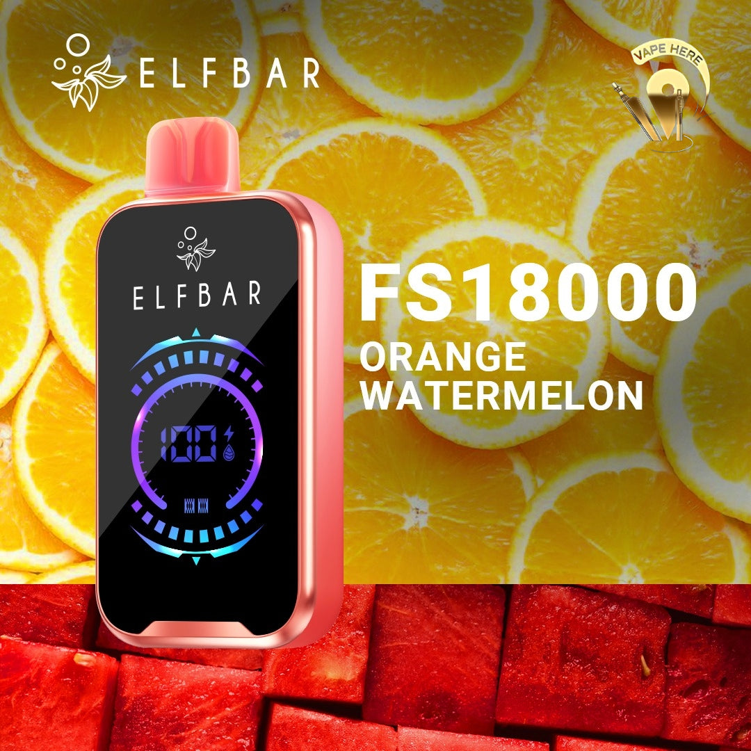 ELF BAR FS18000 PUFFS DISPOSABLE VAPE Orange Watermelon UAE Al Ain