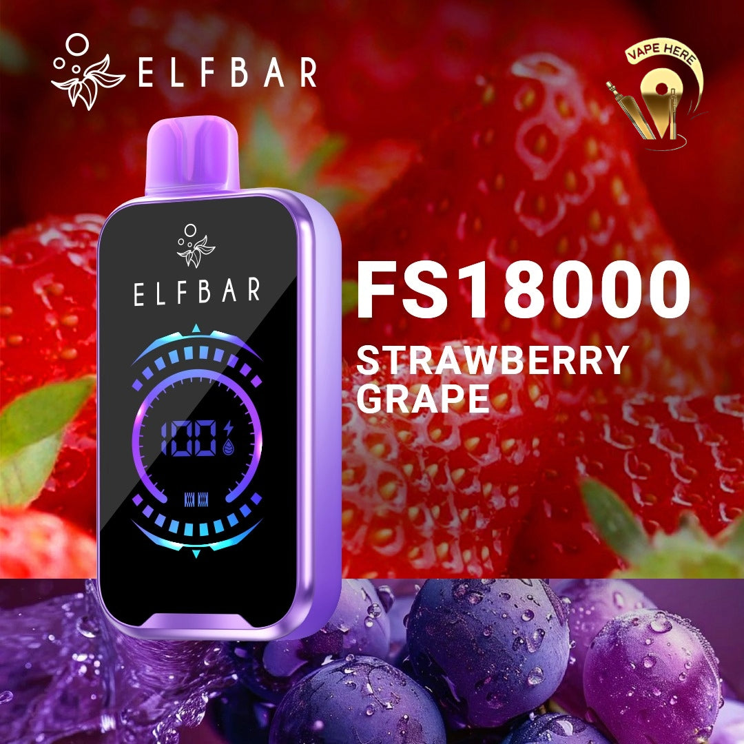 ELF BAR FS18000 PUFFS DISPOSABLE VAPE Strawberry Grape UAE Umm Al Quwain