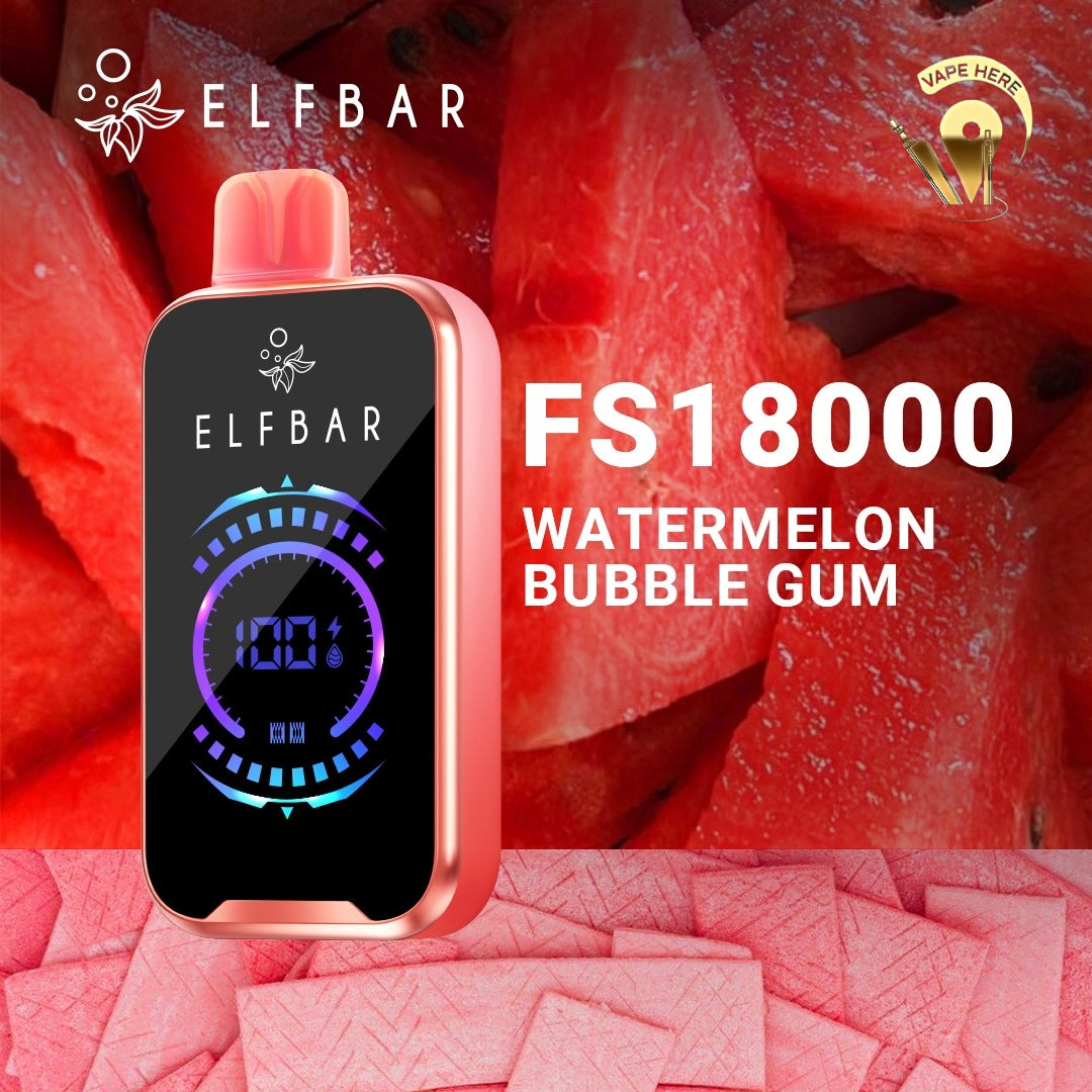 ELF BAR FS18000 PUFFS DISPOSABLE VAPE Watermelon Bubblegum UAE Sharjah