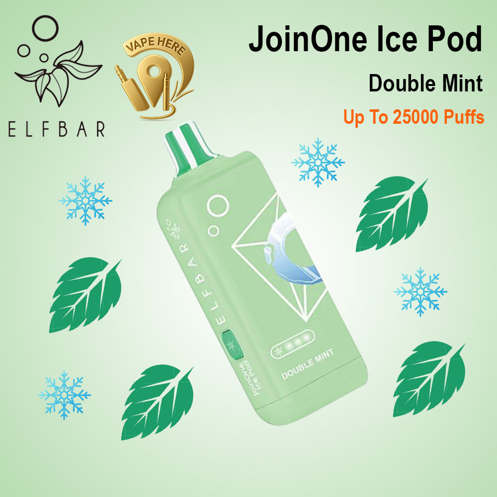 ELF BAR JOINONE ICE Pod 25K Puffs  Disposable Vape Double Mint UAE Dubai 