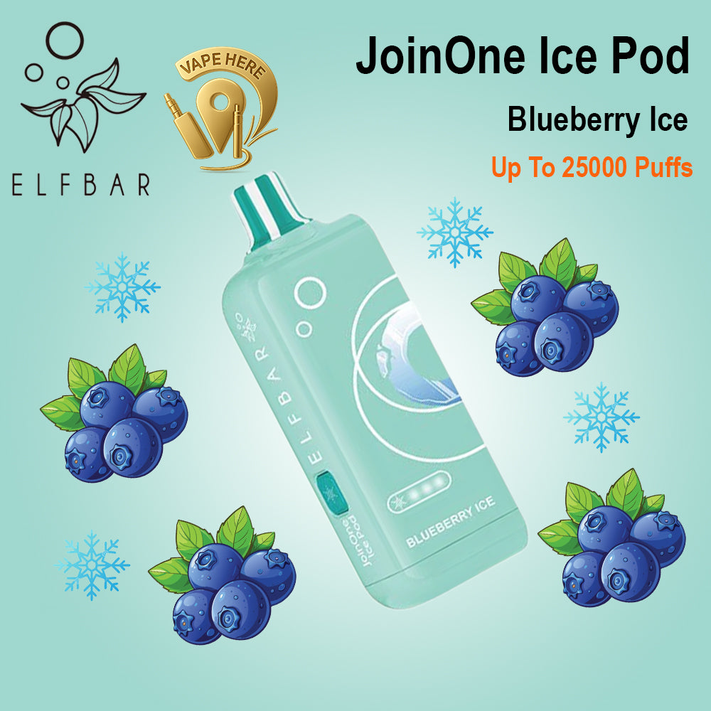 ELF BAR JOINONE ICE Pod 25K Puffs  Disposable Vape Blueberry Ice UAE Abu Dhabi 