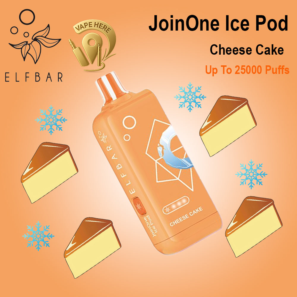 ELF BAR JOINONE ICE Pod 25K Puffs  Disposable Vape Cheese Cake UAE Ajman 