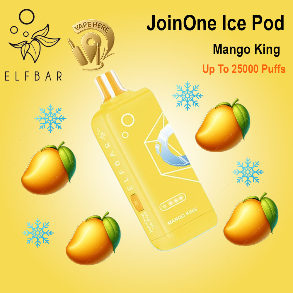 ELF BAR JOINONE ICE Pod 25K Puffs  Disposable Vape Mango King UAE Ajman 