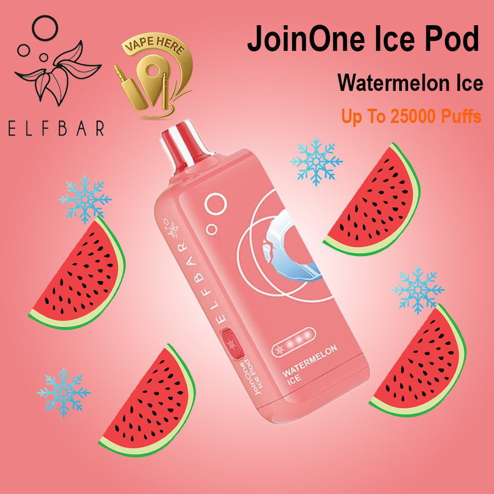 ELF BAR JOINONE ICE Pod 25K Puffs  Disposable Vape Watermelon Ice UAE Abu Dhabi 