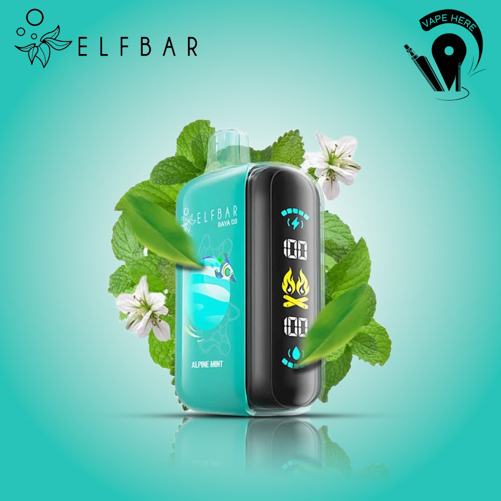ELF BAR RAYA D3 25000 PUFFS 50MG DISPOSABLE VAPE Alpine Mint UAE Fujairah