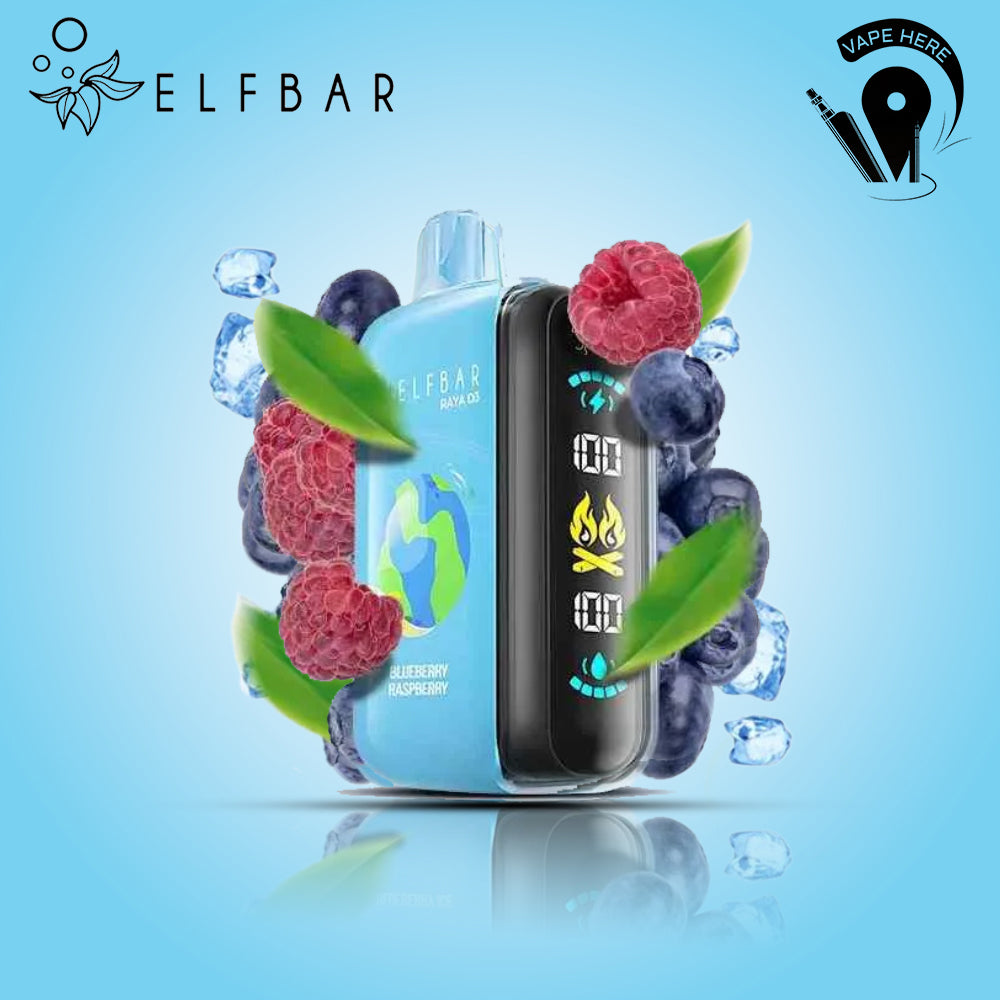ELF BAR RAYA D3 25000 PUFFS 50MG DISPOSABLE VAPE Blueberry Raspberry UAE Dubai