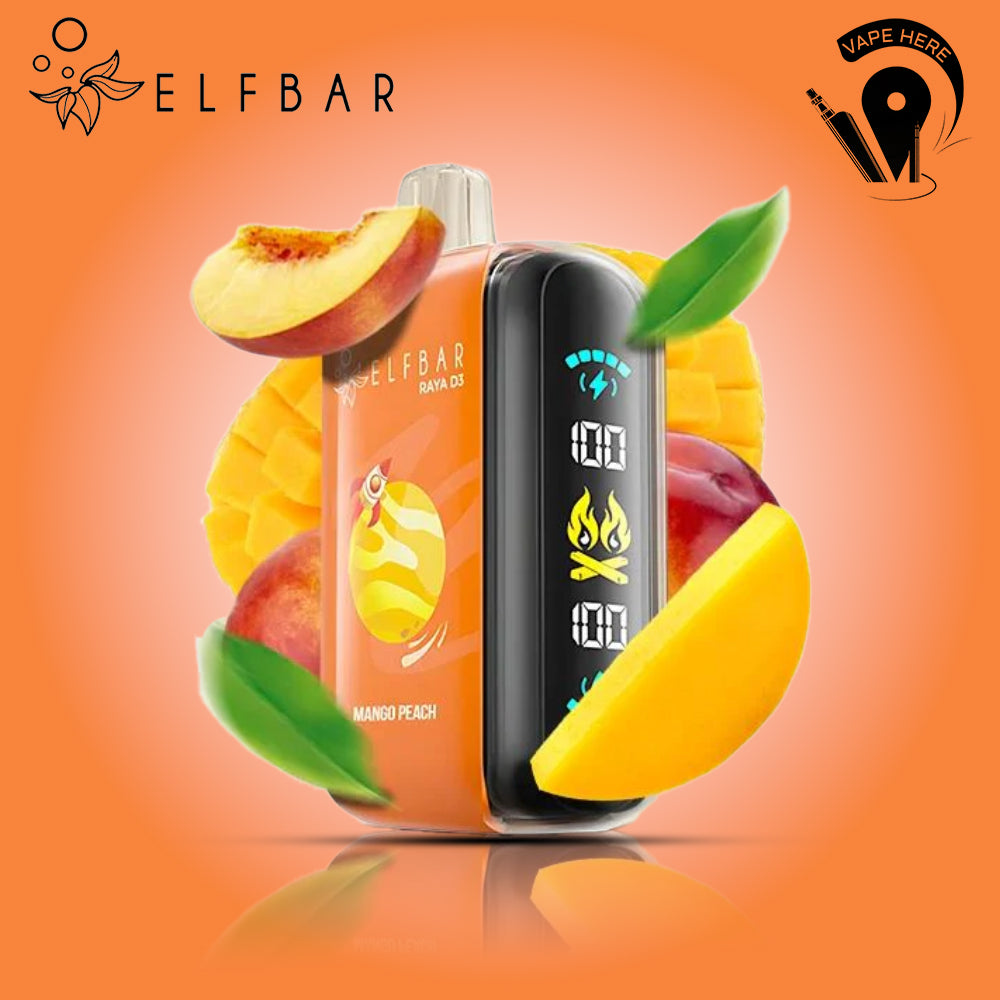 ELF BAR RAYA D3 25000 PUFFS 50MG DISPOSABLE VAPE Mango Peach UAE Abu Dhabi
