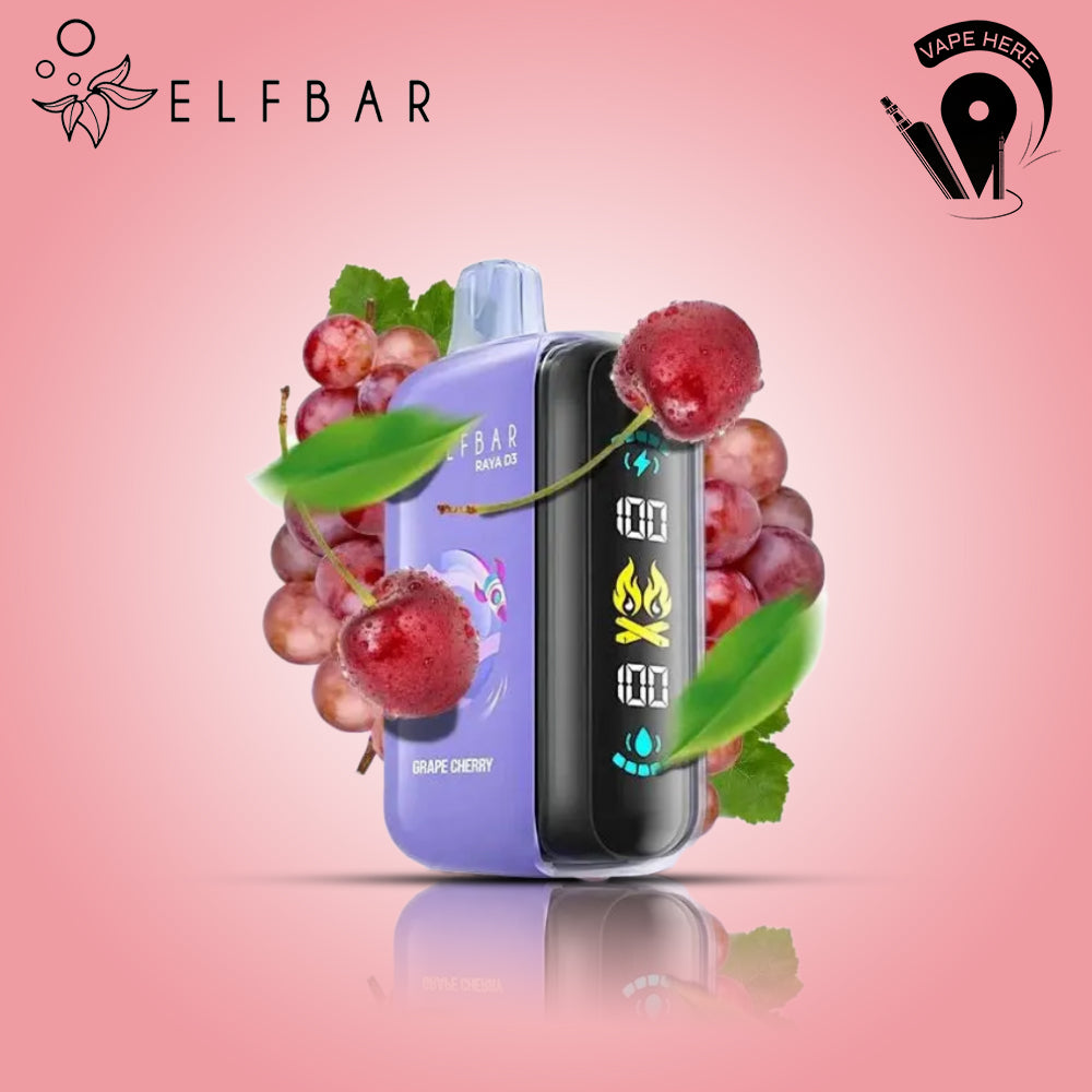 ELF BAR RAYA D3 25000 PUFFS 50MG DISPOSABLE VAPE Grape Cherry UAE Dubai