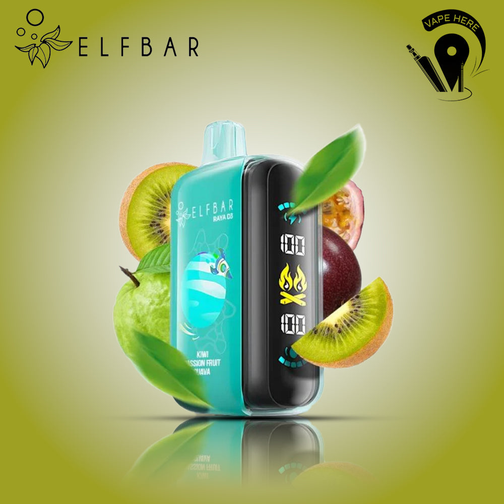 ELF BAR RAYA D3 25000 PUFFS 50MG DISPOSABLE VAPE Kiwi Passionfruit Guava UAE Sharjah