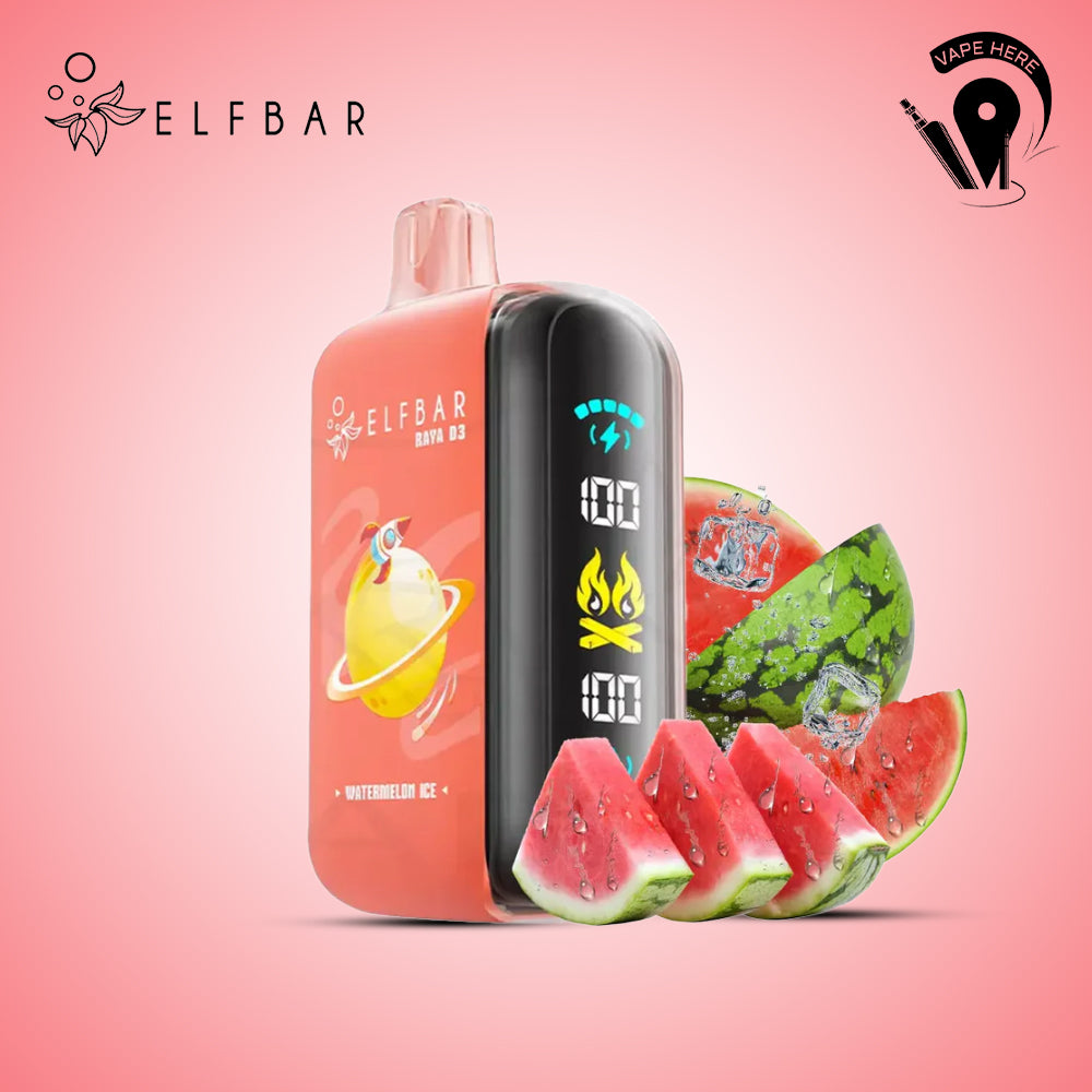ELF BAR RAYA D3 25000 PUFFS 50MG DISPOSABLE VAPE Watermelon Ice UAE Abu Dhabi & Dubai