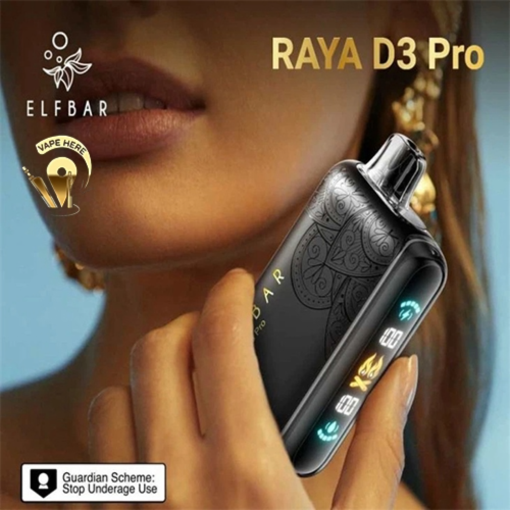 ELF BAR RAYA D3 PRO 30K PUFFS 50MG DISPOSABLE VAPE - LED Screen UAE Abu Dhabi
