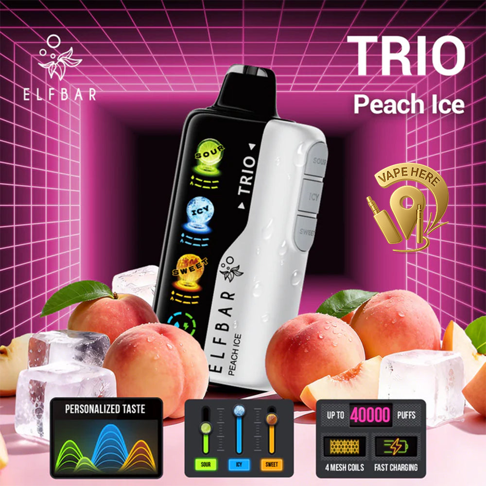 ELF BAR Trio 40K Puffs Disposable Vape Peach Ice UAE Ras Al Khaimah