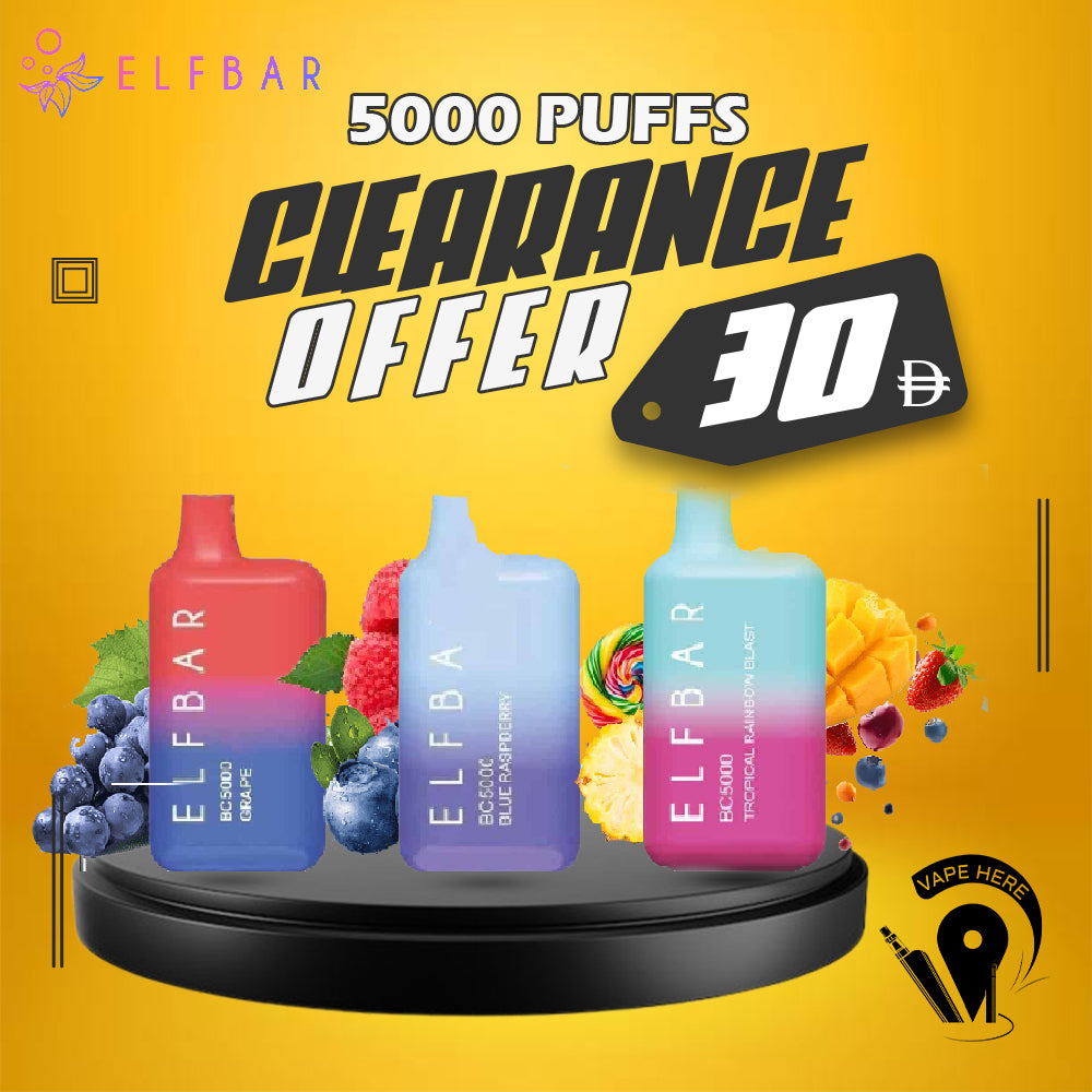ELF Bar BC5000 Puffs Rechargeable Disposable | Elf Bar 5000 Dubai & Abu  Dhabi| Elf Bar 5000 price in UAE | Vape Here Store