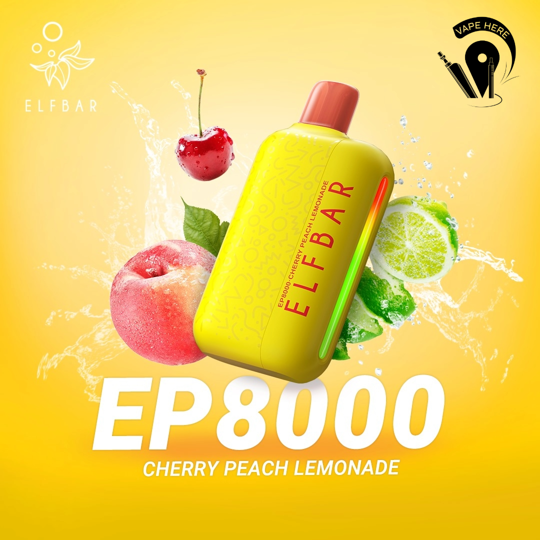 Elf Bar EP8000 Puffs Disposable Vape Cherry Peach Watermelon UAE Abu Dhabi