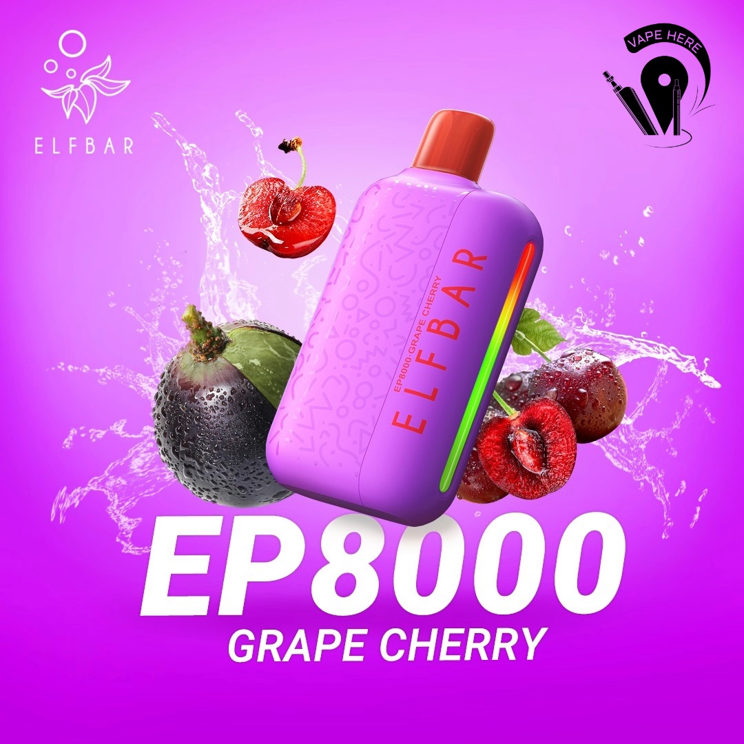 Elf Bar EP8000 Puffs Disposable Vape Grape Cherry UAE Fujairah