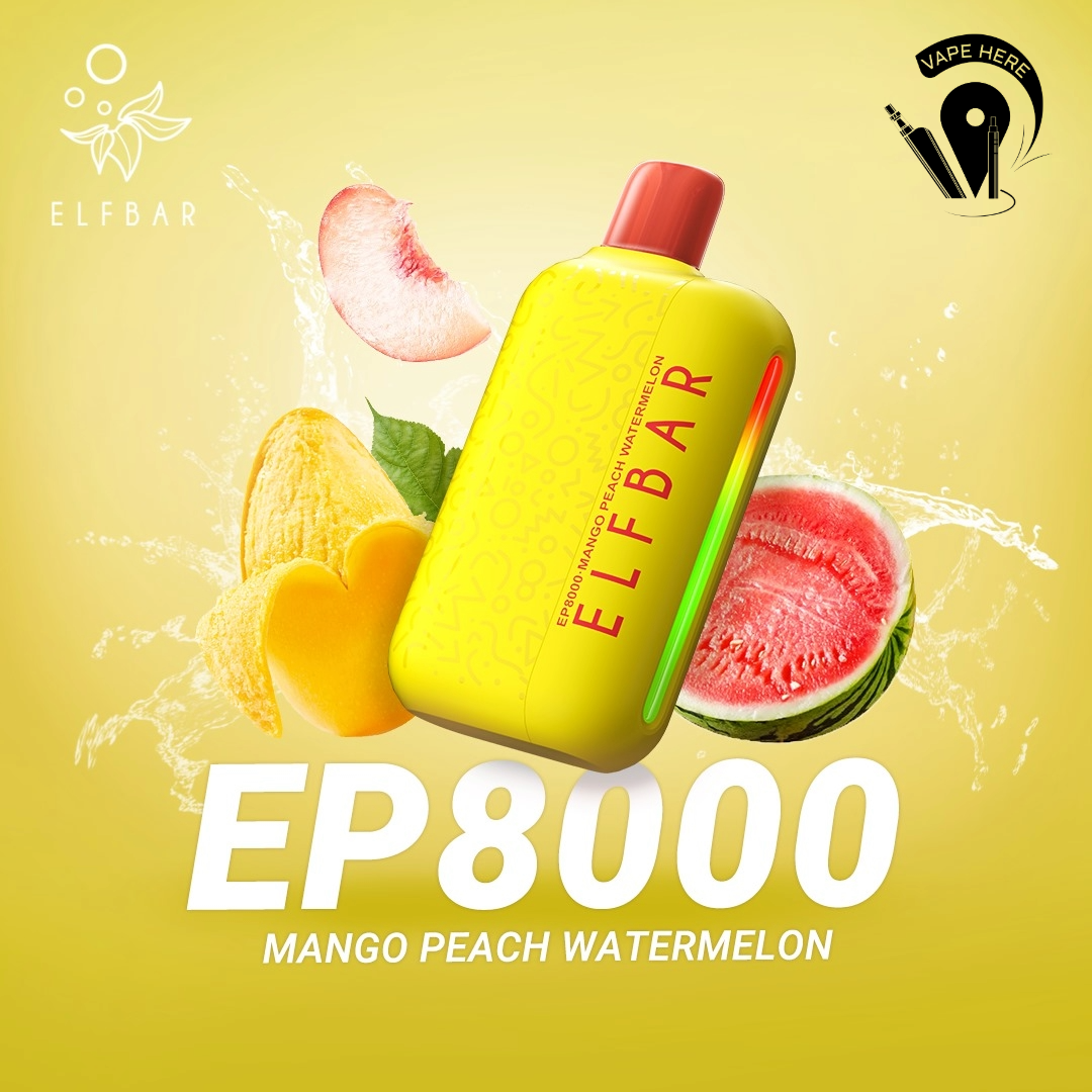 Elf Bar EP8000 Puffs Disposable Vape Mango Peach Watermelon UAE Abu Dhabi