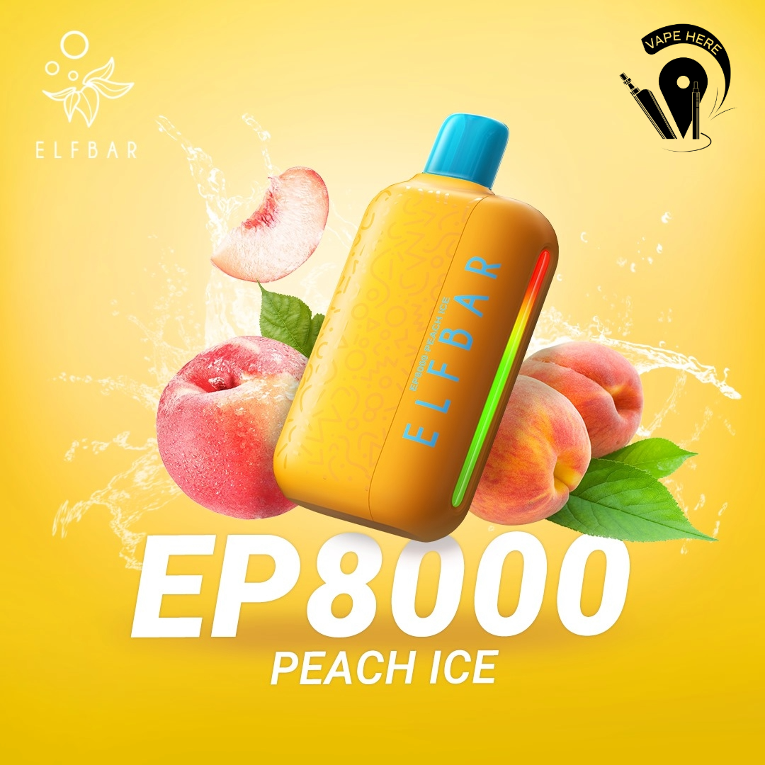 Elf Bar EP8000 Puffs Disposable Vape Peach Ice UAE Ajman