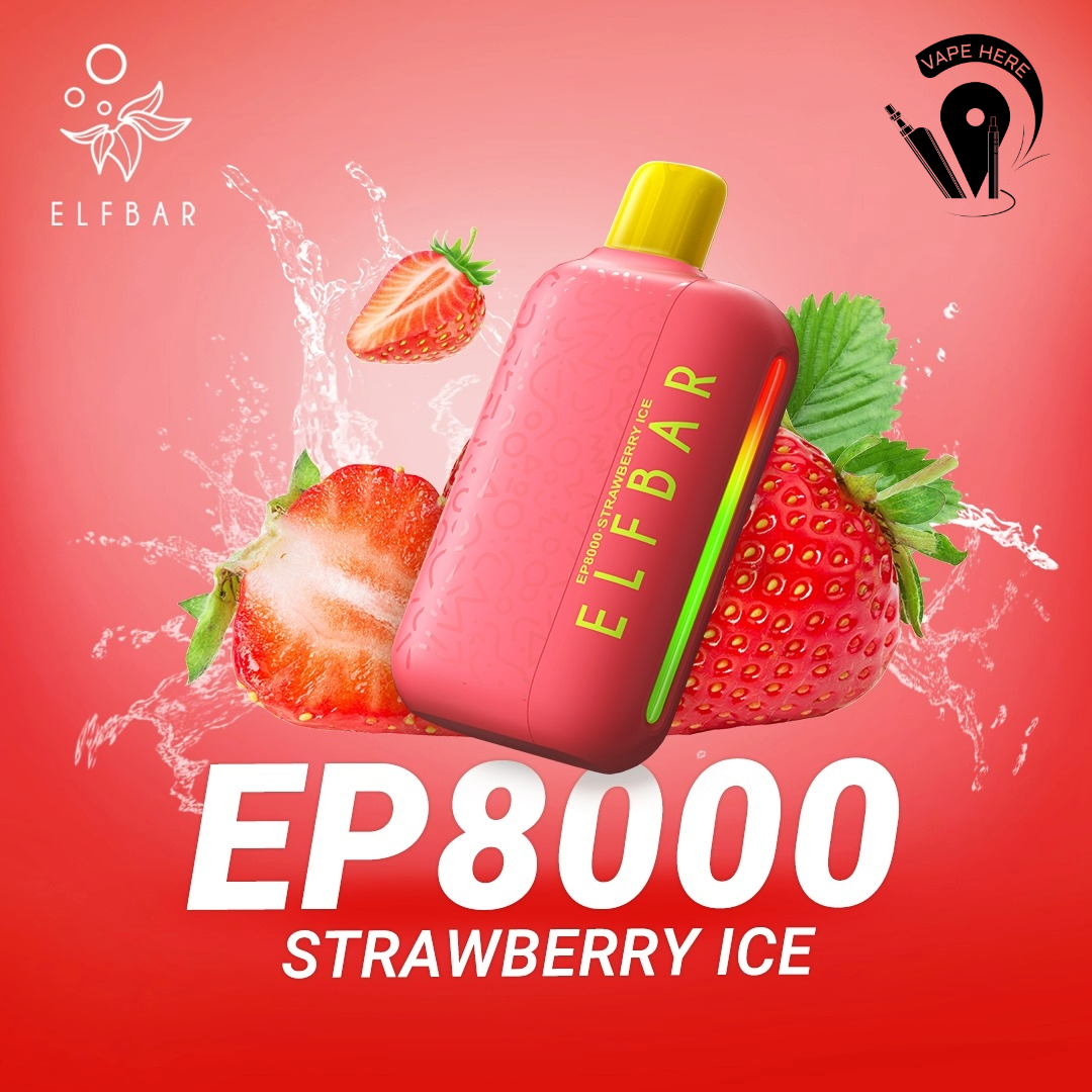 Elf Bar EP8000 Puffs Disposable Vape Strawberry Ice UAE Ras Al Khaimah