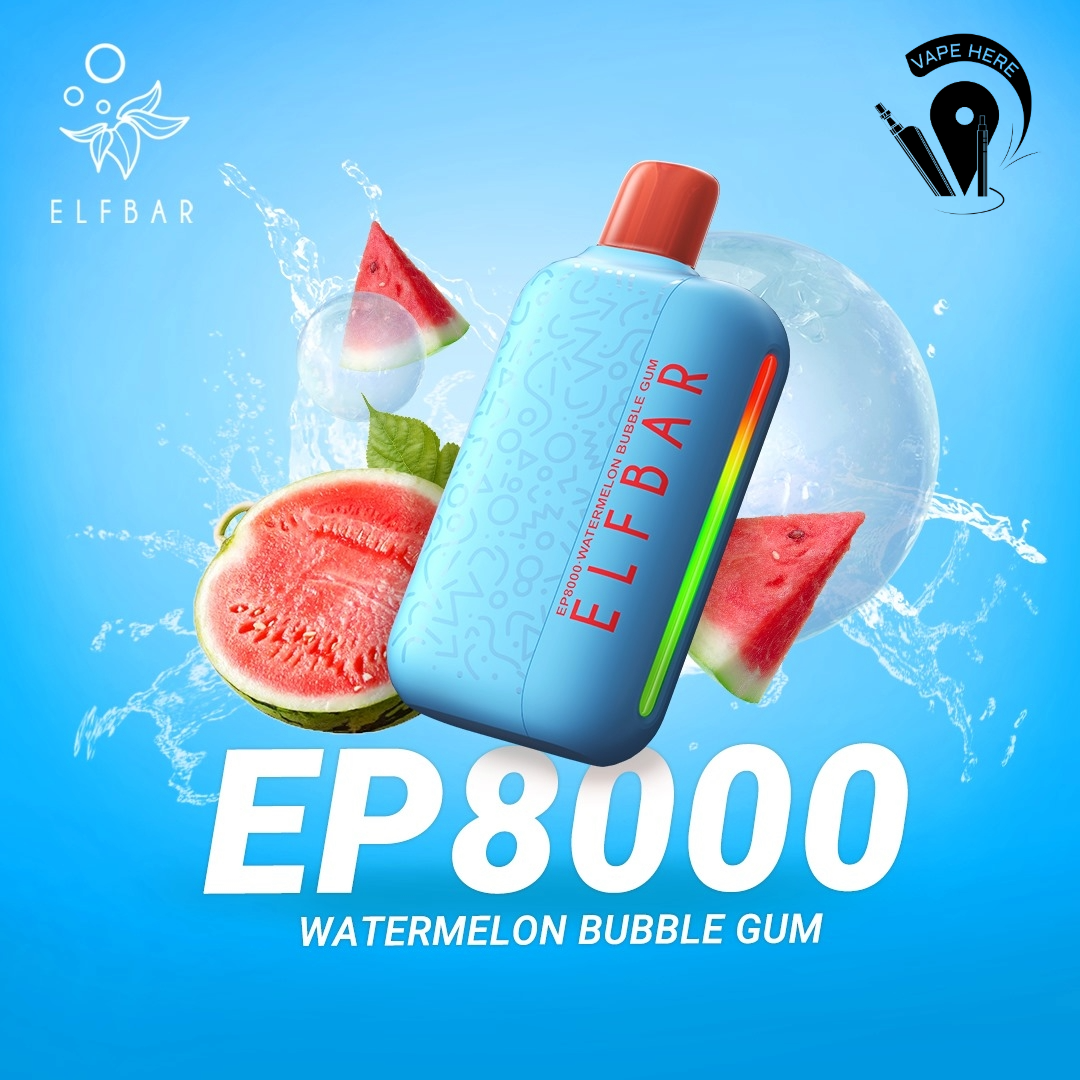 Elf Bar EP8000 Puffs Disposable Vape Watermelon Bubblegum UAE Al Ain 