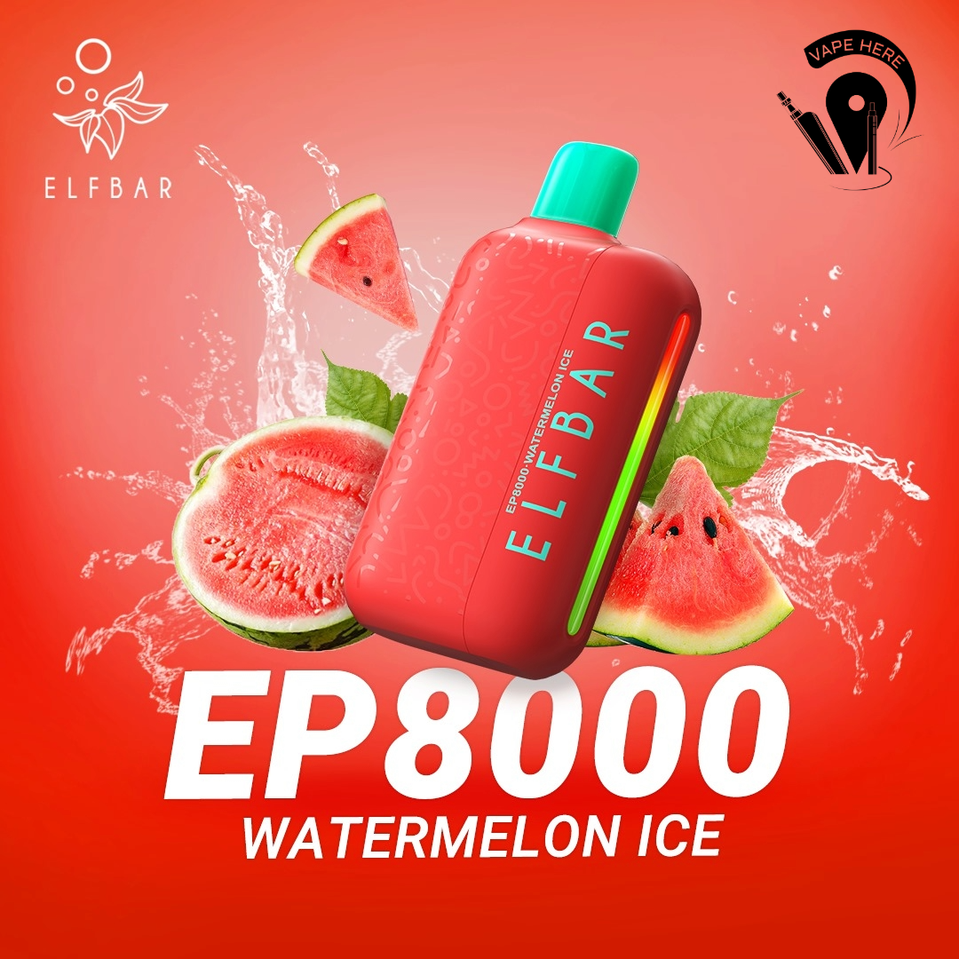 Elf Bar EP8000 Puffs Disposable Vape Watermelon Ice UAE Abu Dhabi