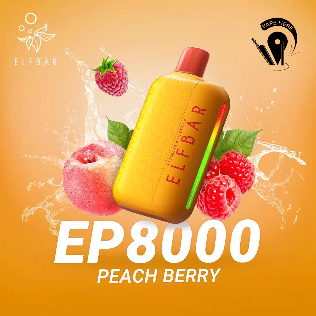 ELF BAR EP8000 Puffs Disposable Vape (Non-Rechargeable) Peach Berry UAE Abu Dhabi