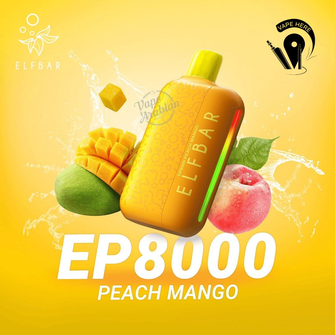 ELF BAR EP8000 Puffs Disposable Vape (Non-Rechargeable) Peach Mango UAE Ajman