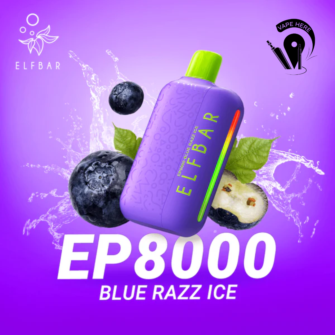 ELF BAR EP8000 Puffs Disposable Vape (Non-Rechargeable) Blue Razz Ice UAE Ajman