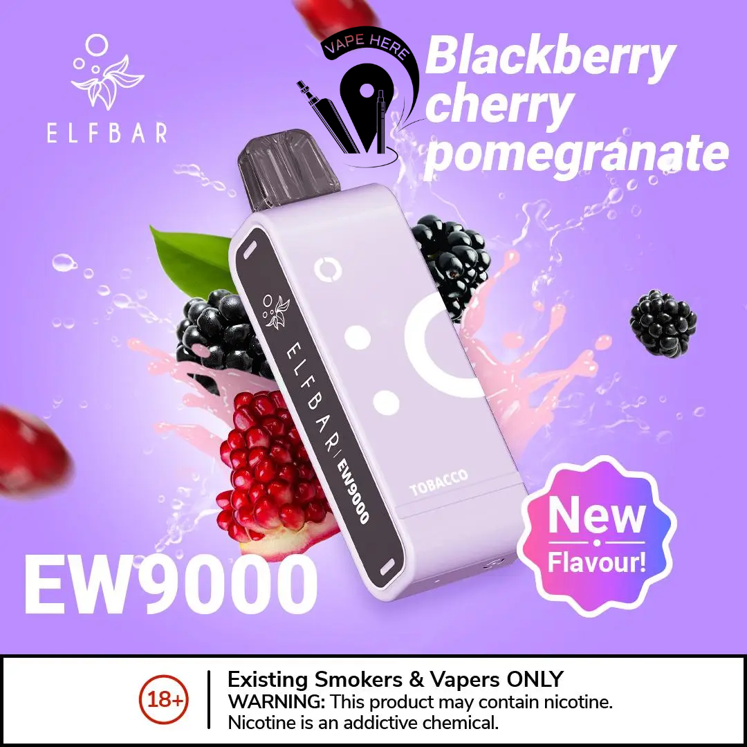 Elf Bar EW9000 Disposable Pods & Kit 50mg 9000 Puffs Blackberry Cherry Pomegranate Pods Only UAE Al Ain