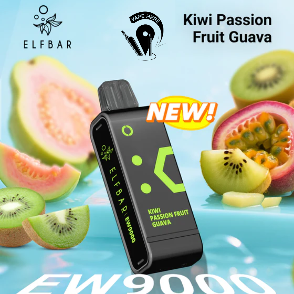 Elf Bar EW9000 Disposable Pods & Kit 50mg 9000 Puffs Kiwi Passion Fruit Guava UAE Abu Dhabi