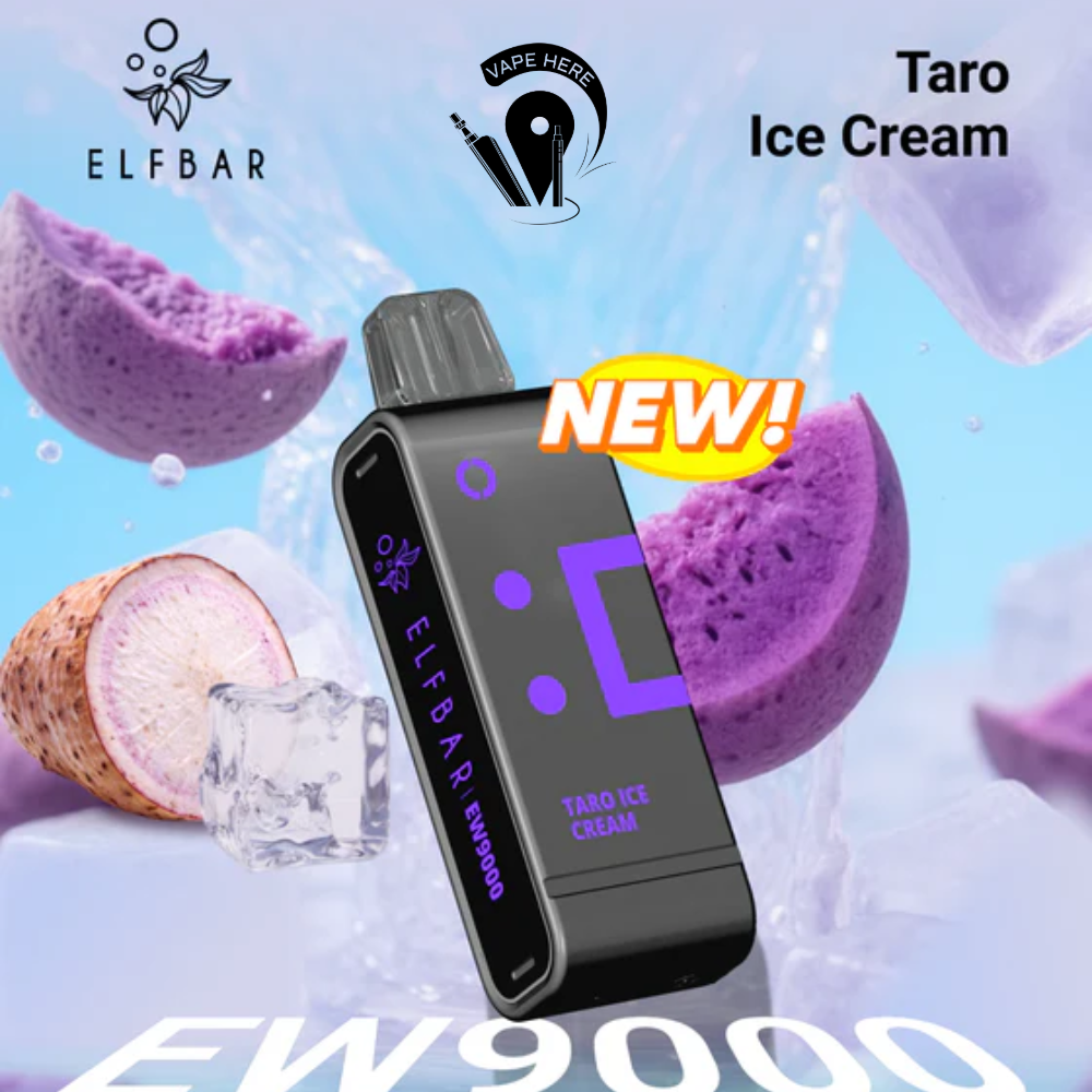 Elf Bar EW9000 Disposable Pods & Kit 50mg 9000 Puffs Taro Ice Cream UAE Ras Al Khaimah
