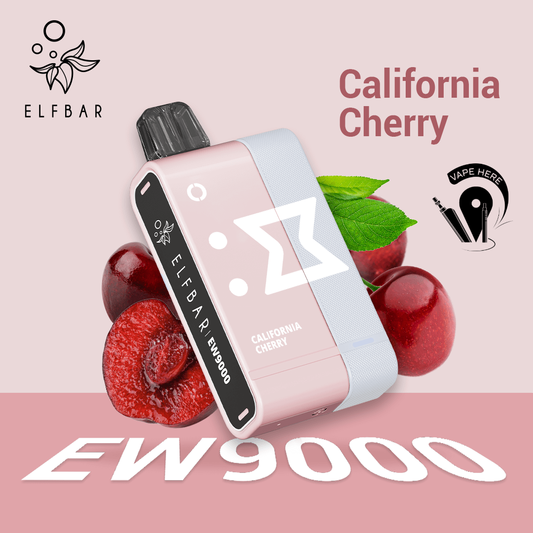 Elf Bar EW9000 Disposable Pods & Kit 50mg California Cherry UAE Umm Al Quwain