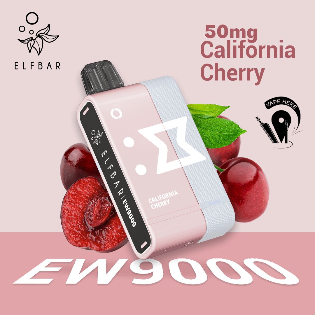 Elf Bar EW9000 Disposable Pods & Kit 50mg 9000 Puffs California Cherry UAE Al Ain