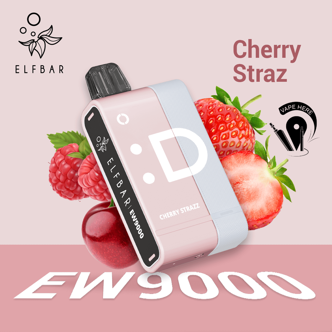 Elf Bar EW9000 Disposable Pods & Kit 50mg Cherry Strawberry Raspberry UAE Abu Dhabi