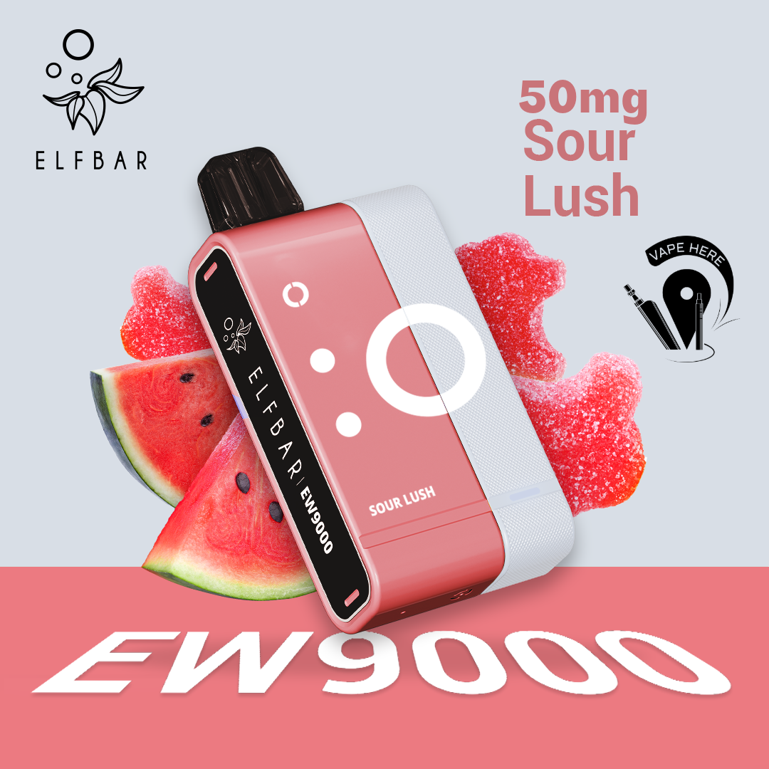 Elf Bar EW9000 Disposable Pods & Kit 50mg 9000 Puffs Sour Lush UAE Abu Dhabi
