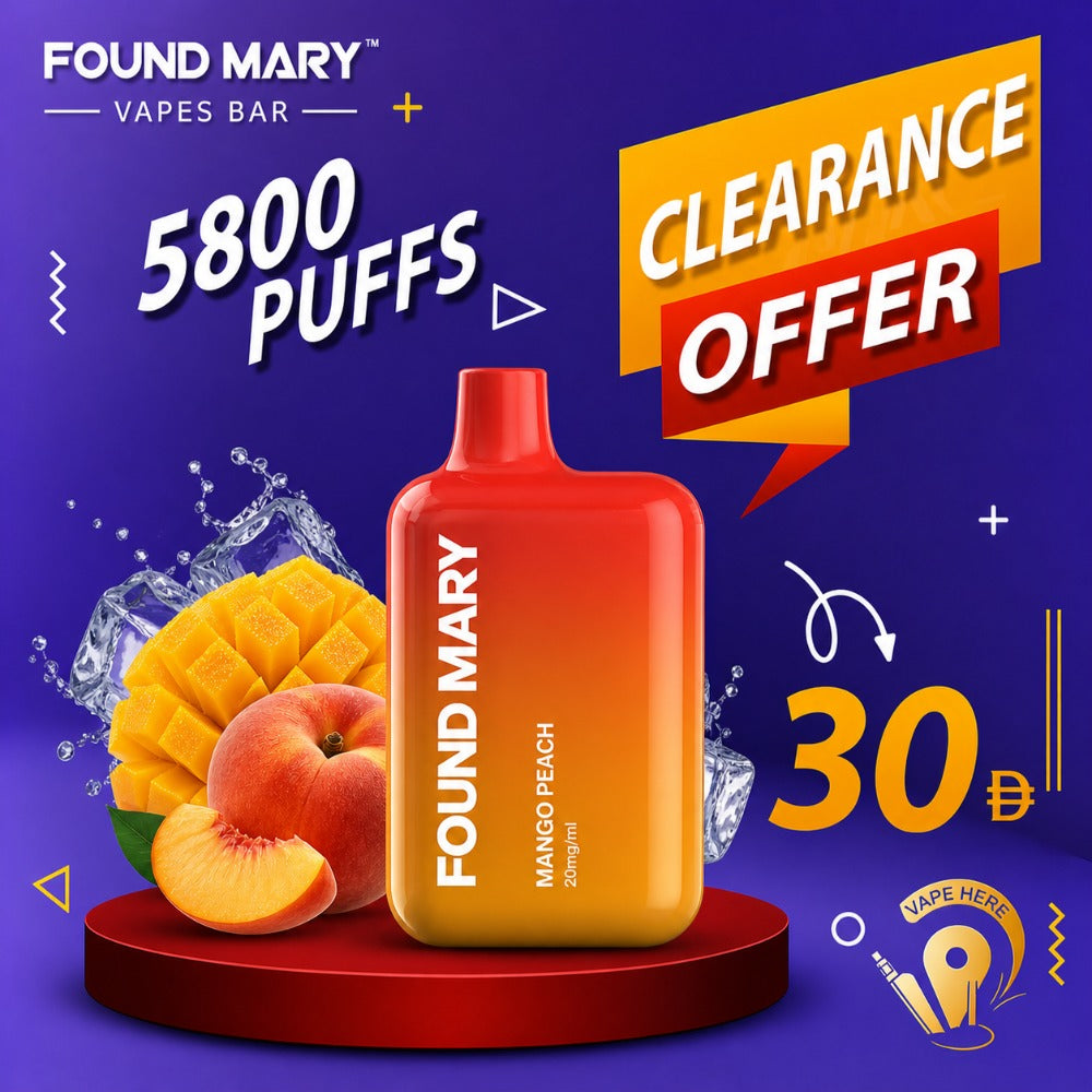 FOUND MARY FM 5800 PUFFS 20MG DISPOSABLE VAPE BY VAPES BARS Abu Dhabi, UAE