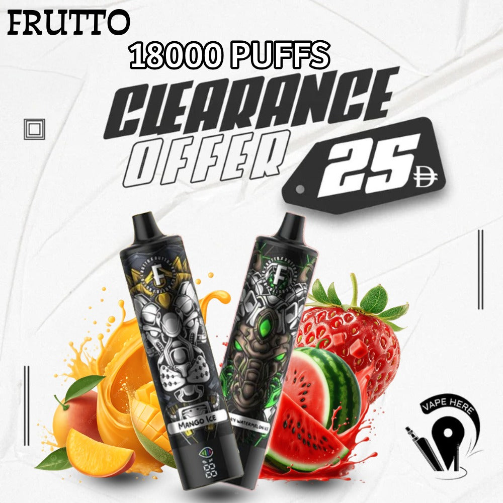 vape electrique FRUTTO 18000 PUFFS DISPOSABLE VAPE | Clearance Offer